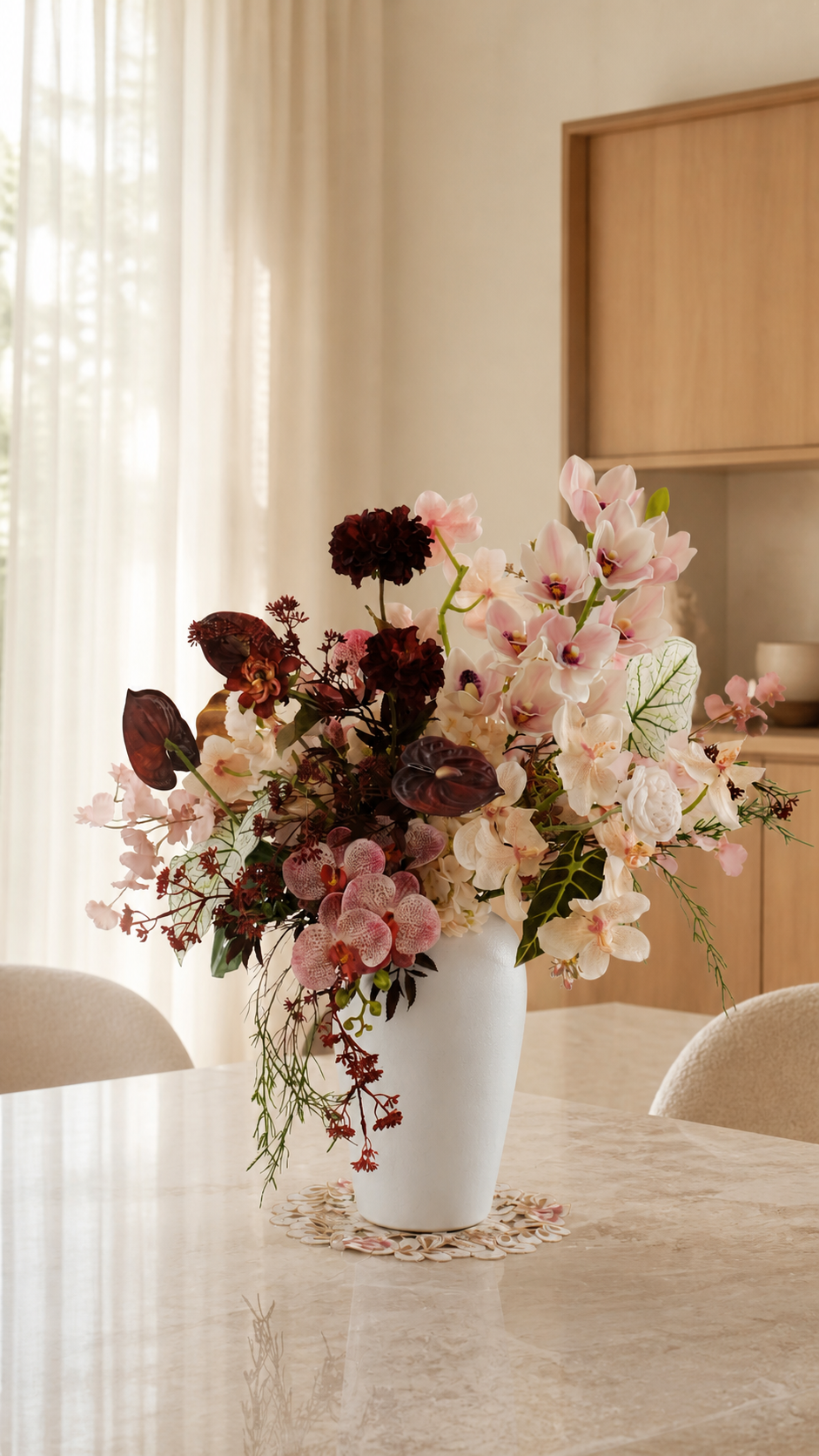 Burgundy Orchids
