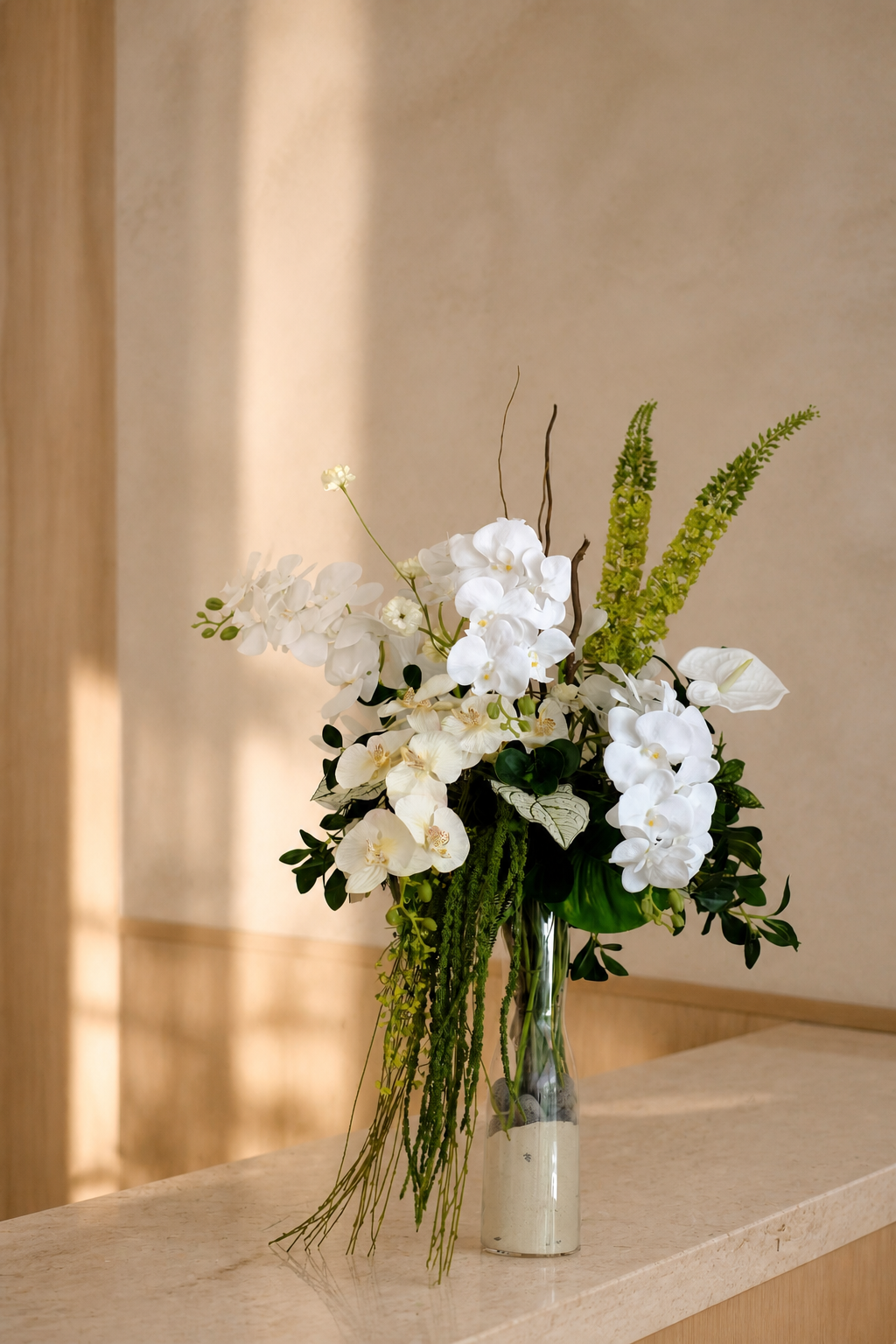 White & Green Orchids
